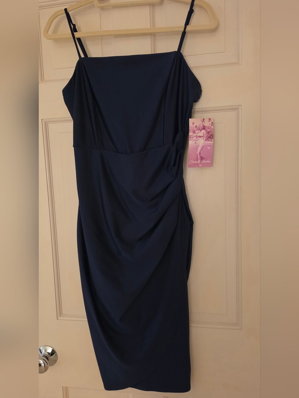 Emerald Sundae Navy Spaghetti-Strap Midi Dress